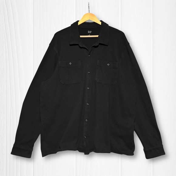 GAP Other - Gap Cotton‎ Stretch Utility Long Sleeve Heavy Shirt Shacket Mens XL Black